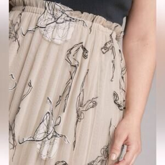 ANTHROPOLOGIE Geisha Designs Georgette Pleated tulle dancer maxi skirt Sz Med - Picture 3 of 10